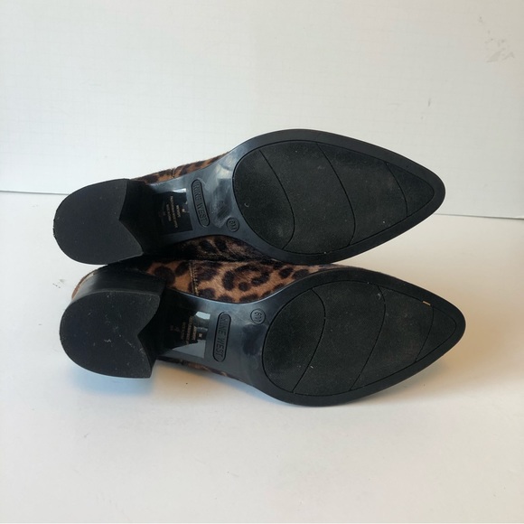 Nine West Leopard Print Chelsea Boots Natural Multi Pony Hair Size 8 - Picture 14 of 16